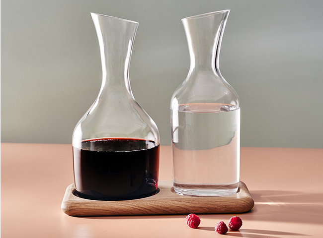 Water & Wine Carafe Set 41oz, Clear, Wine